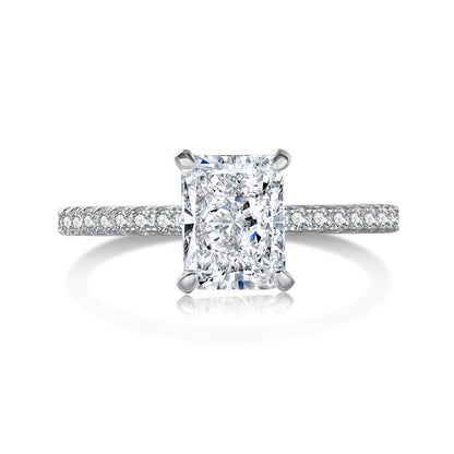 Pomuse 2.0 Carat Dazzling Sparkling Radiant Cut Party Ring