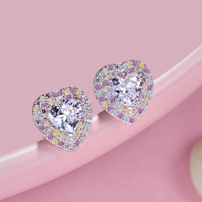 Pomuse Dazzling Heart Shape Lover Earrings