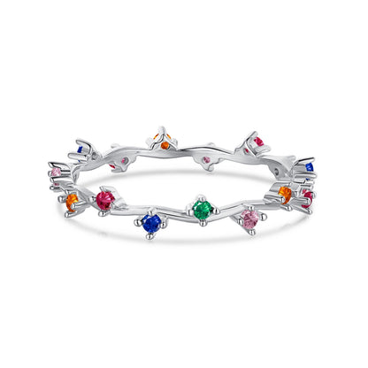 Pomuse Radiant Colorful Round Cut Daily Ring