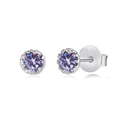 Pomuse Sparkling Colorful Round Shape Earrings