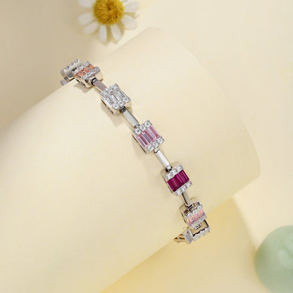 Pomuse Dainty Charming Emerald Cut Daily Bracelet