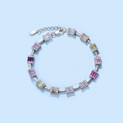 Pomuse Dainty Charming Emerald Cut Daily Bracelet
