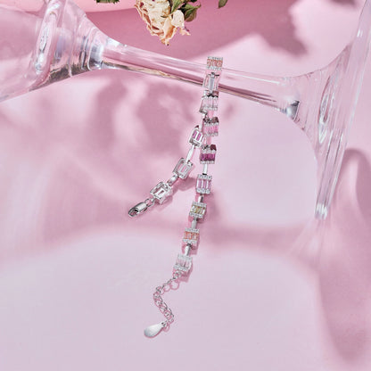 Pomuse Dainty Charming Emerald Cut Daily Bracelet