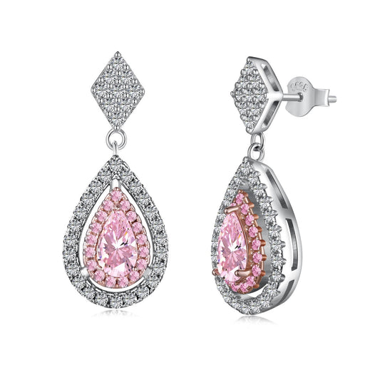 Pomuse Ornate Delicate Water Drop Shape Banquet Earrings