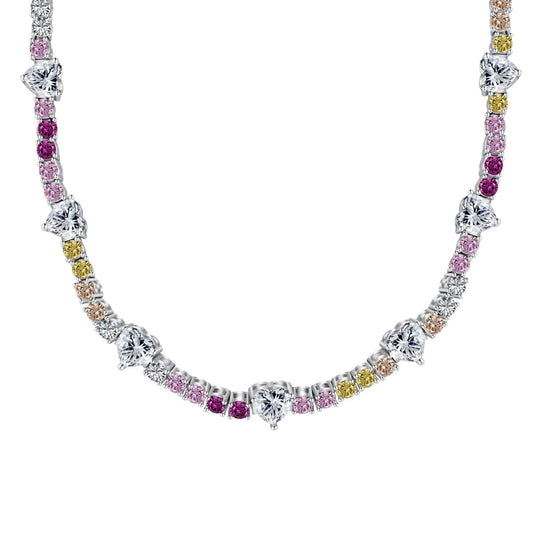 Pomuse Delicate Colorful Rainbow Tennis Chain