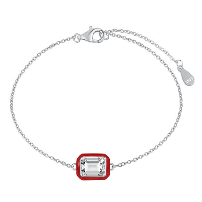 Pomuse 2.0 Carat Sparkling Colorful Emerald Cut Daily Bracelet