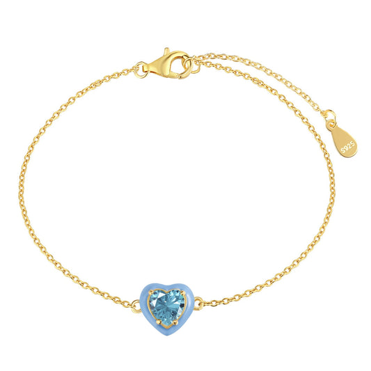 Pomuse Sparkling Romantic Heart Shape Lover Bracelet