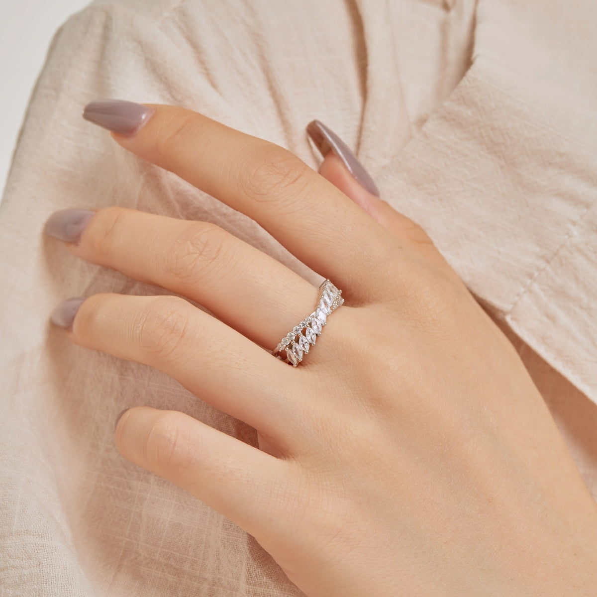 Pomuse Unique Colorful Marquise Cut Daily Ring