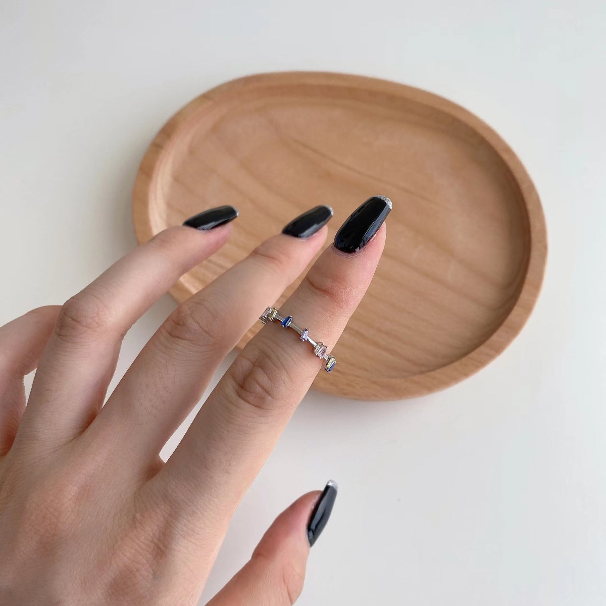 Pomuse Unique Trapezoid Cut Daily Ring