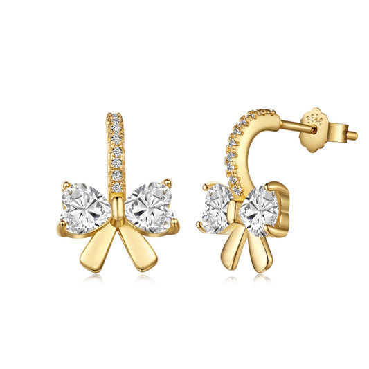 Pomuse – Exquisite Ohrringe mit herzförmigem Schleifendesign