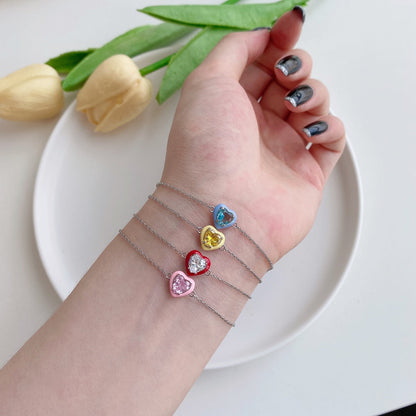 Pomuse Sparkling Romantic Heart Shape Lover Bracelet