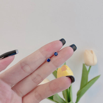 Pomuse Sparkling Colorful Round Shape Earrings