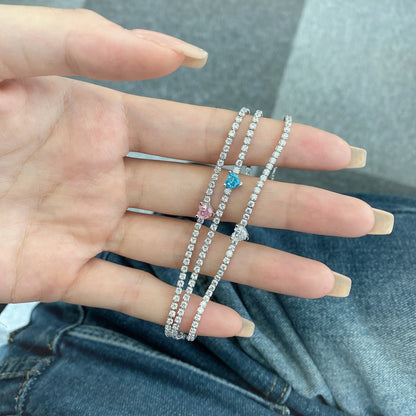 Pomuse 0.5 Carat Elegant Romantic Heart Shape Lover Bracelet