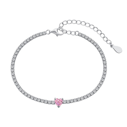 Pomuse 0.5 Carat Elegant Romantic Heart Shape Lover Bracelet