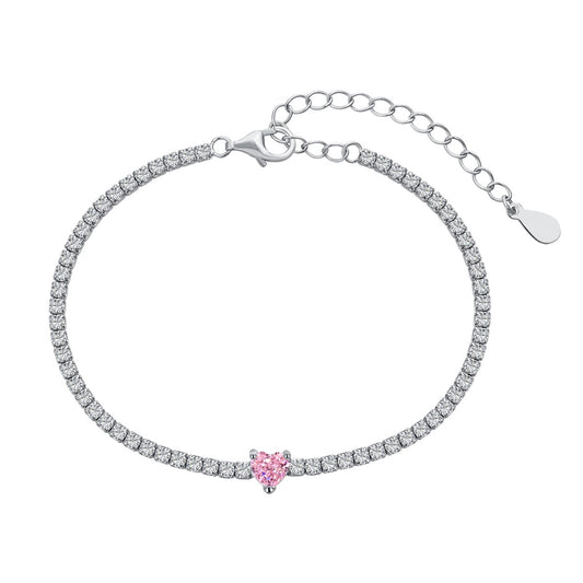 Pomuse 0.5 Carat Elegant Romantic Heart Shape Lover Bracelet