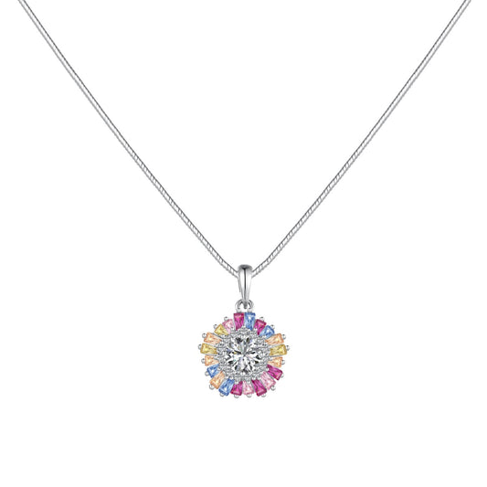 Pomuse Charming Flower Colorful Necklace