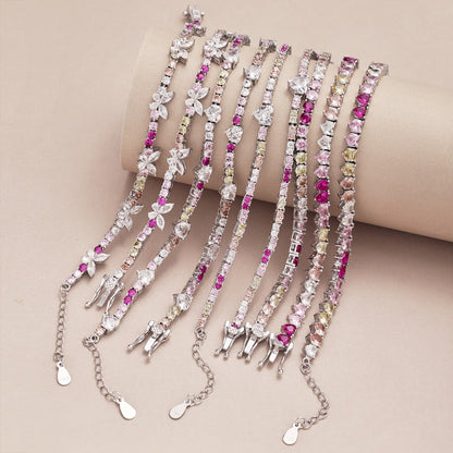 Pomuse Romantic Heart Shape Round Cut Lover Bracelet