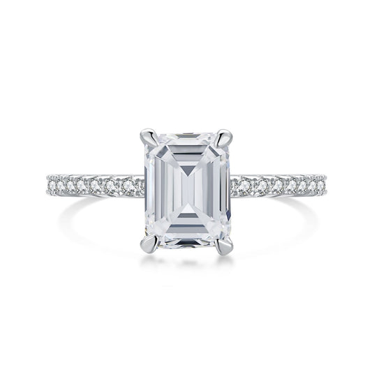 Pomuse 2.0 Carat Scintillating Ornate Radiant Cut Party Ring