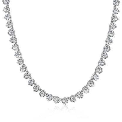 Pomuse Ornate Heart Cut Tennis Necklace