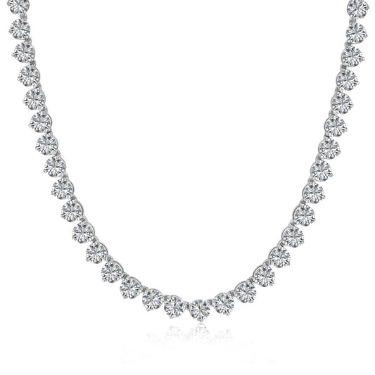 Pomuse Ornate Heart Cut Tennis Necklace
