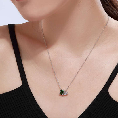 Pomuse Dazzling Square & Heart Shape Necklace