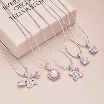 Pomuse Charming Flower Colorful Necklace
