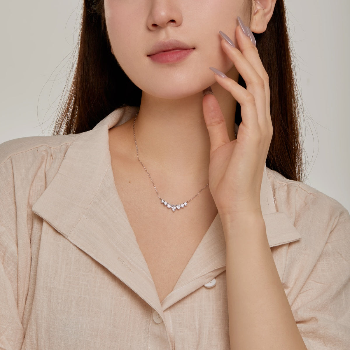 Pomuse Dainty Colorful Heart Necklace