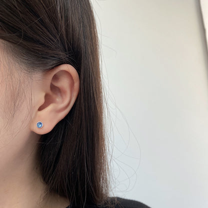 Pomuse Sparkling Colorful Round Shape Earrings