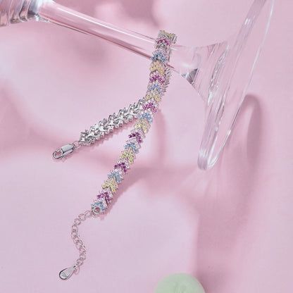 Pomuse Ornate Sparkling Round Cut Party Bracelet