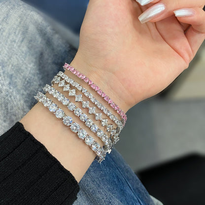 Pomuse 0.5 Carat Ornate Princess Cut Daily Bracelet