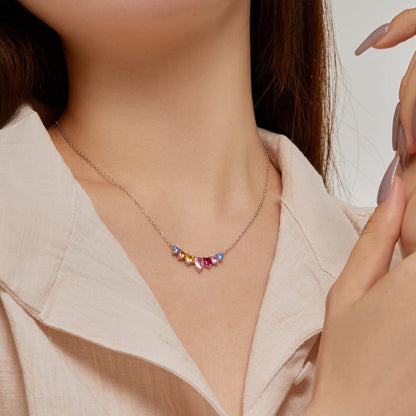Pomuse Dainty Colorful Heart Necklace