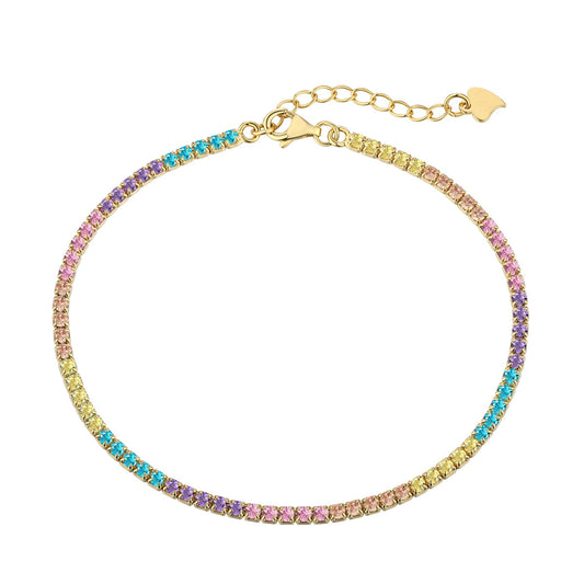 Pomuse Dazzling Colorful Round Cut Daily Bracelet