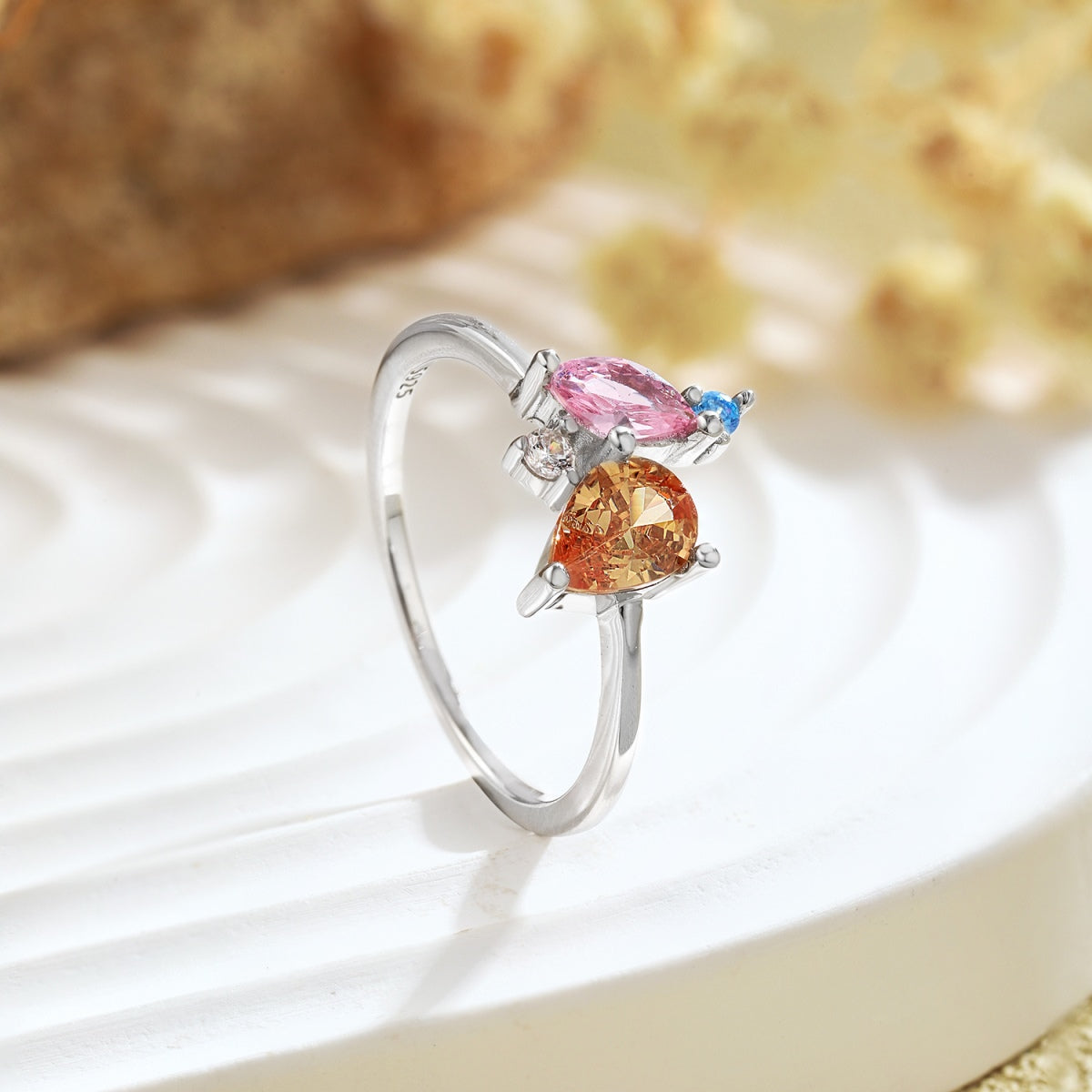Pomuse Radiant Colorful Multi Cut Daily Ring