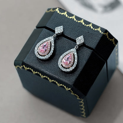 Pomuse Ornate Delicate Water Drop Shape Banquet Earrings