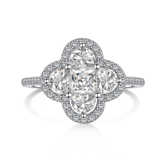 Pomuse Luxurious Eternity Flower Shape Banquet Ring