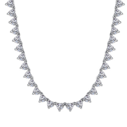 Pomuse Ornate Heart Cut Tennis Necklace