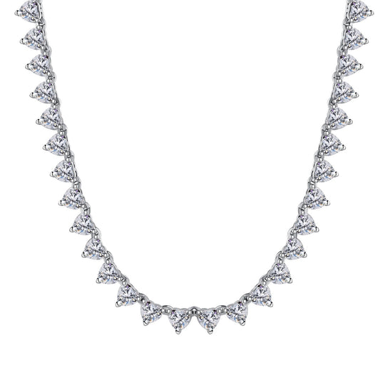 Pomuse Ornate Heart Cut Tennis Necklace