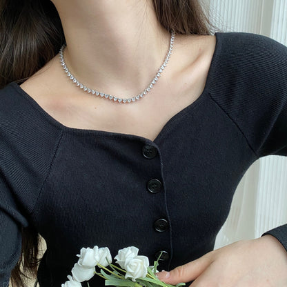 Pomuse Ornate Heart Cut Tennis Necklace