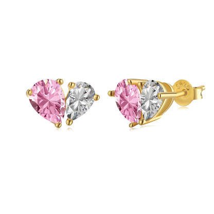 Pomuse Dazzling Elegant Heart Cut Lover Earrings
