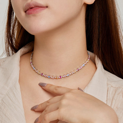 Pomuse Radiant Colorful Rainbow Necklace