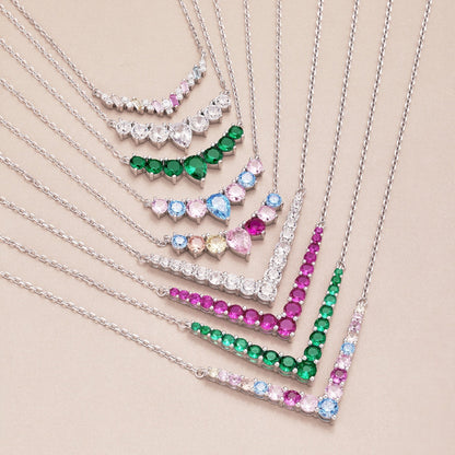 Pomuse Dainty Colorful Heart Necklace