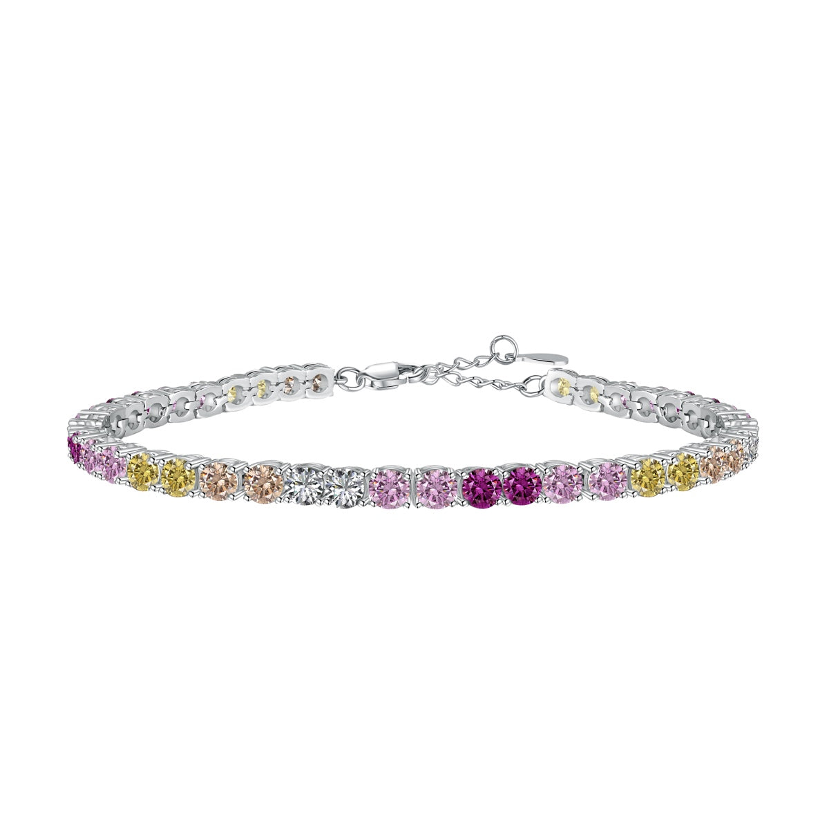 Pomuse Radiant Colorful Round Cut Tennis Bracelet