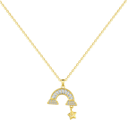 Pomuse Unique Rainbow Star Necklace