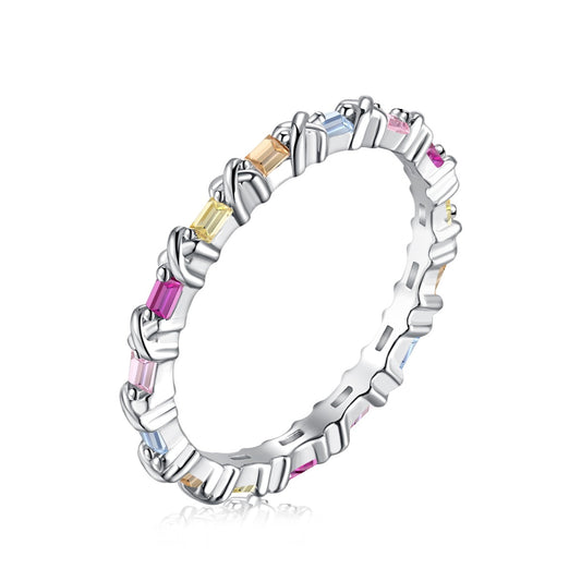 Pomuse Charming Colorful Round Cut Daily Ring