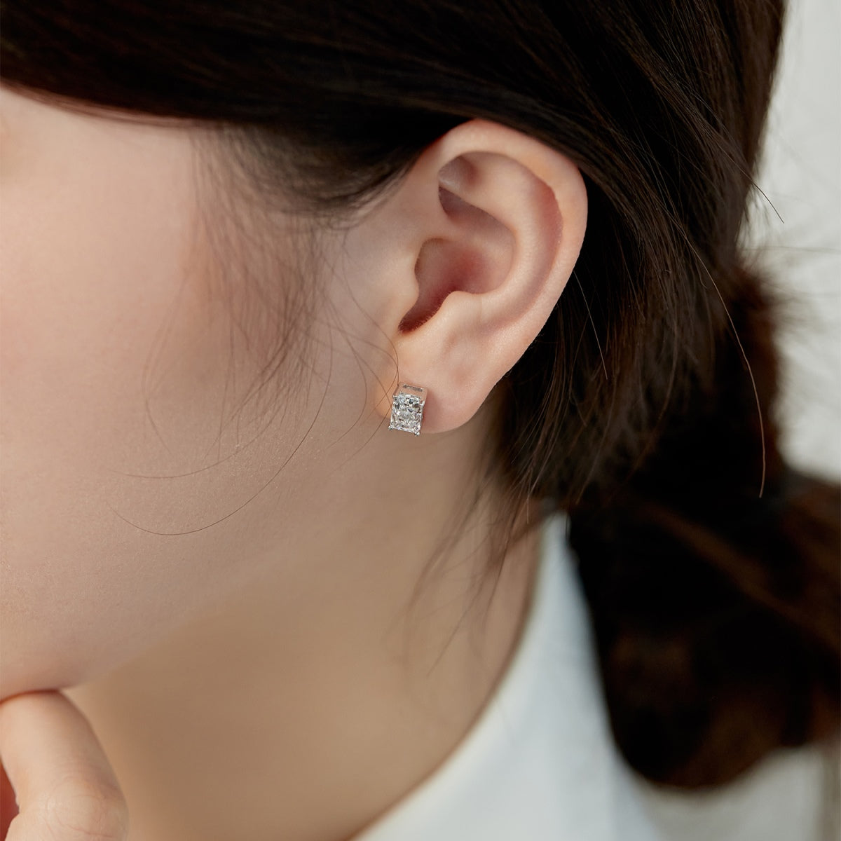 Pomuse Radiant Luxurious Princess Cut Daily Earrings