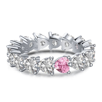 Pomuse 0.25 Carat Radiant Romance Heart Cut Lover Ring