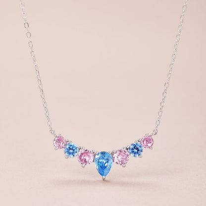 Pomuse Dainty Colorful Heart Necklace
