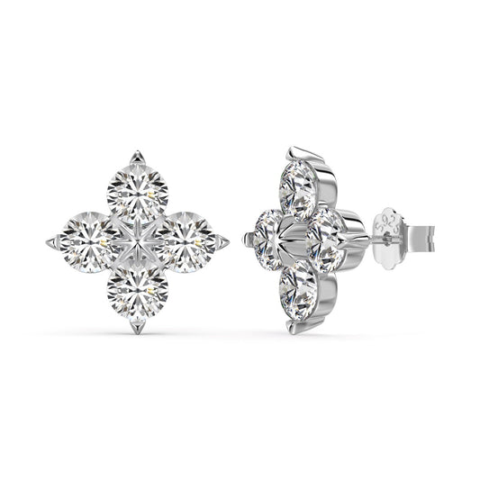 Pomuse Four-Leaf Clover Eight-Pointed Star Earrings