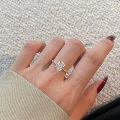 Pomuse 2.0 Carat Dazzling Sparkling Radiant Cut Party Ring