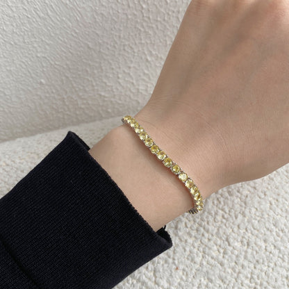 Pomuse Ornate Dazzling Round Cut Tennis Bracelet